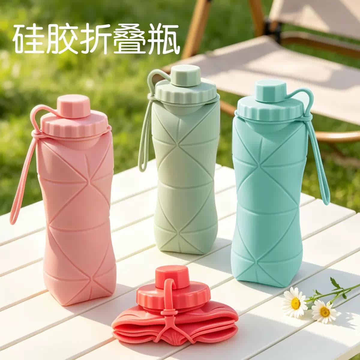 Folding Silicon Water Bottle 600 ml