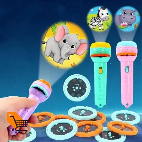 Kids Projection Flashlight Toy with Slide Disc Reels