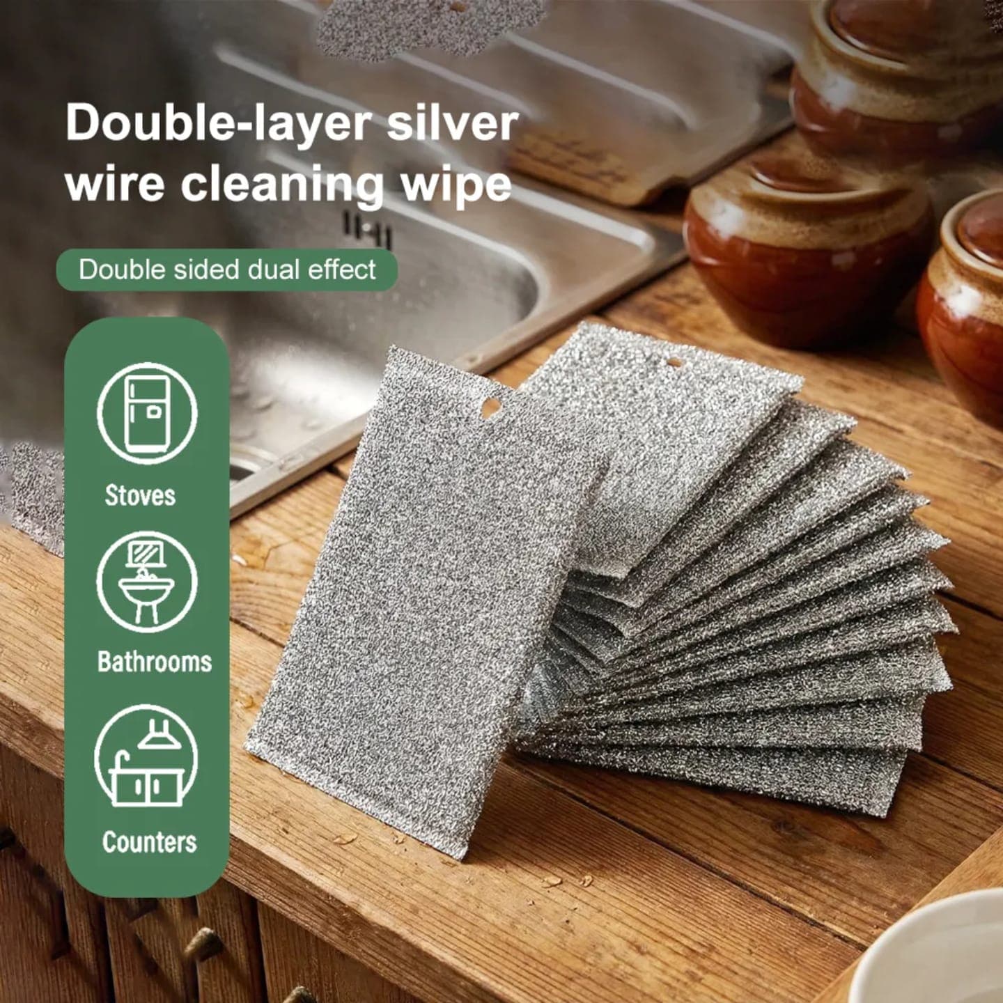 Double layer silver wire cleaning majuni 4pc/set