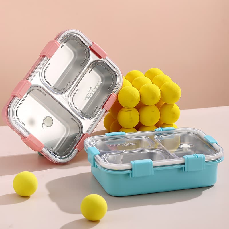 7059 A 3 Chamber SS Lunch Box 750 ml