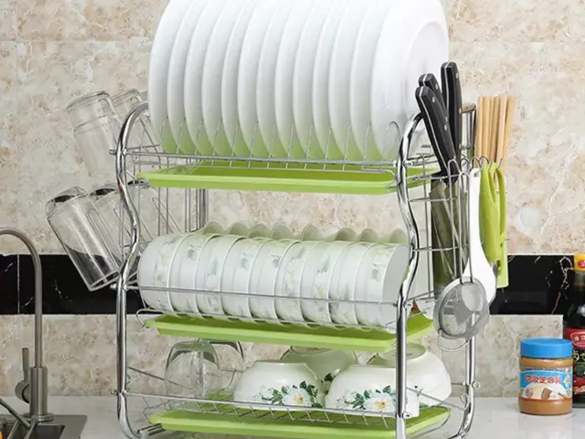 3-Tier Metal Dish Drying Rack