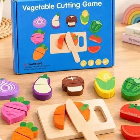 Wooden Fruit & Vegetable Cutting Playset